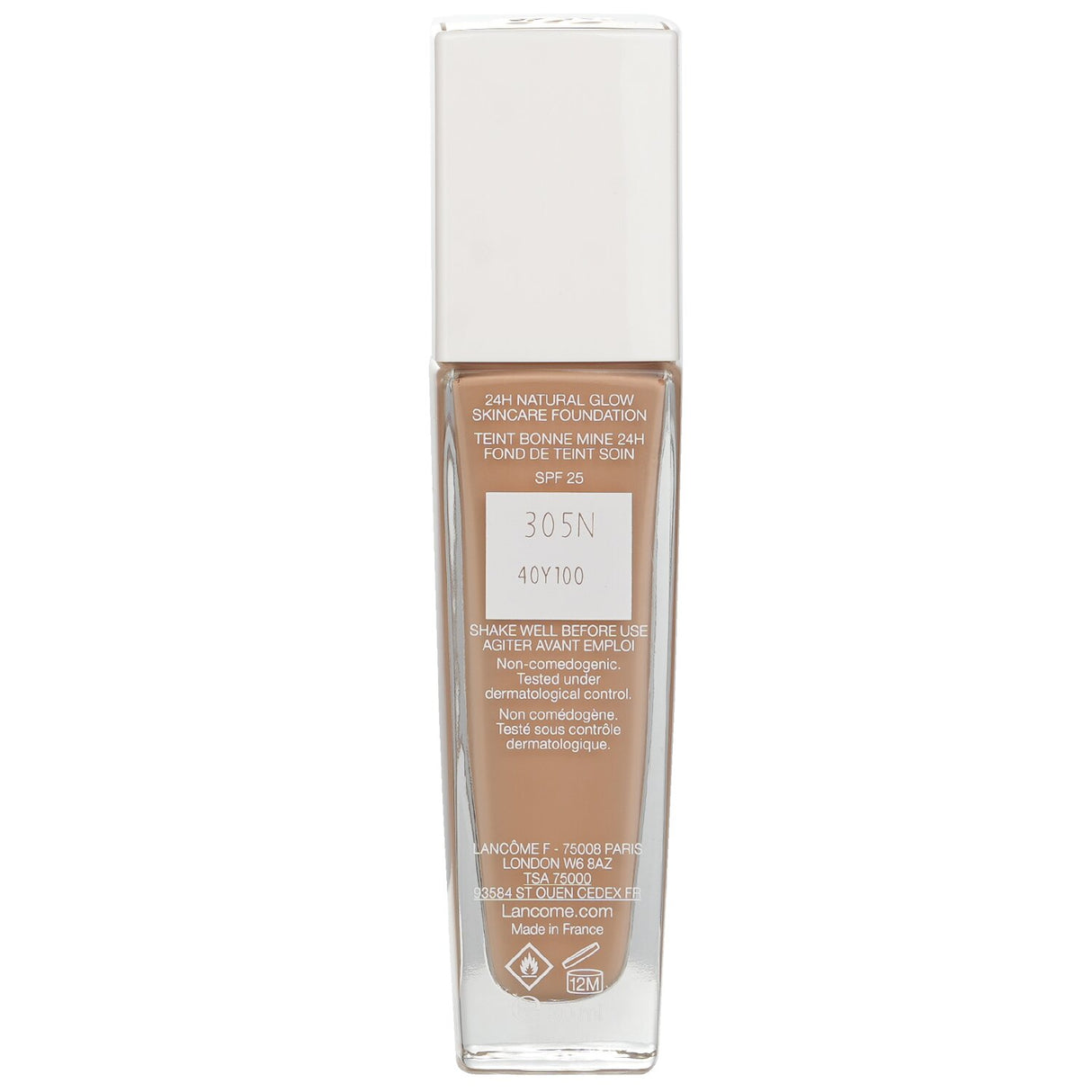 Lancôme Teint Idole Ultra Wear Foundation #305N, 30ml, offers medium coverage, hydration, and a radiant finish with SPF 25.