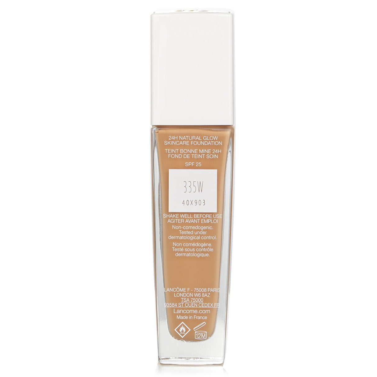 Lancome Teint Idole Ultra Wear Foundation #335W, 30ml; a radiant, hydrating makeup with serum benefits for a flawless finish.