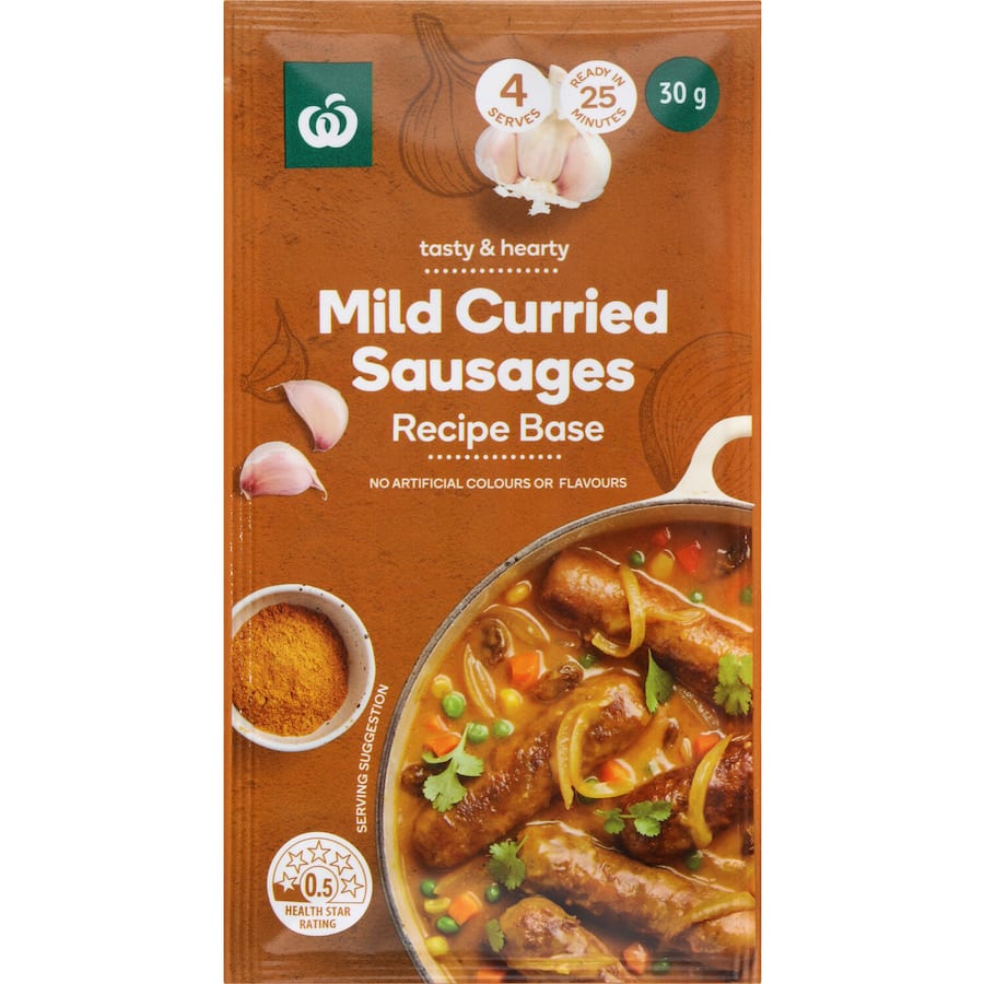 Woolworths Recipe Base Curried Sausages 30g