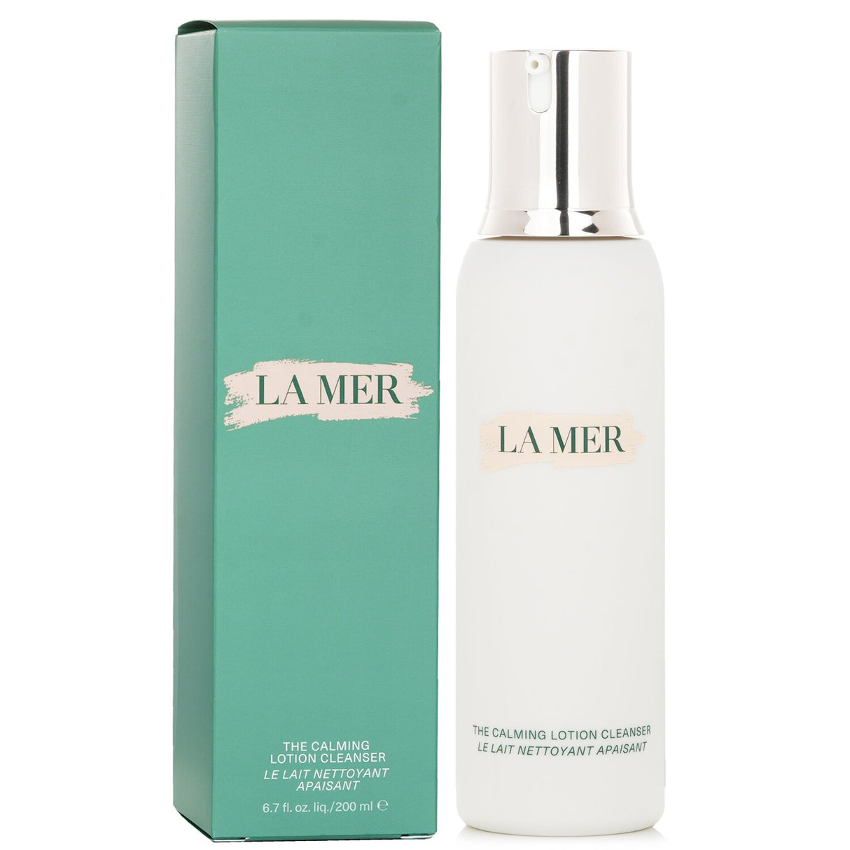 La Mer's Calming Lotion Cleanser in a 200ml bottle, a soothing emulsion that gently cleanses and hydrates all skin types.