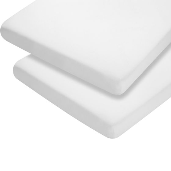 Jersey Cotton Fitted Sheets Travel Cot 2pk - 97 X 68cm - ClevaMama