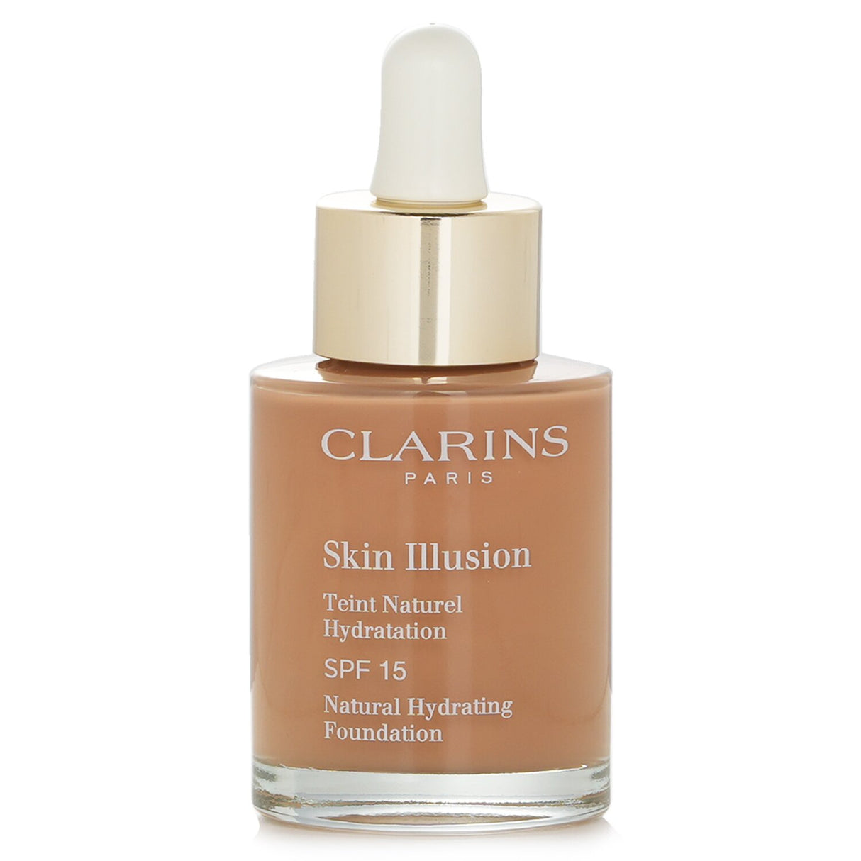 Clarins Skin Illusion Foundation SPF 15 in #113 Chestnut offers lightweight, hydrating coverage for a natural, radiant complexion.