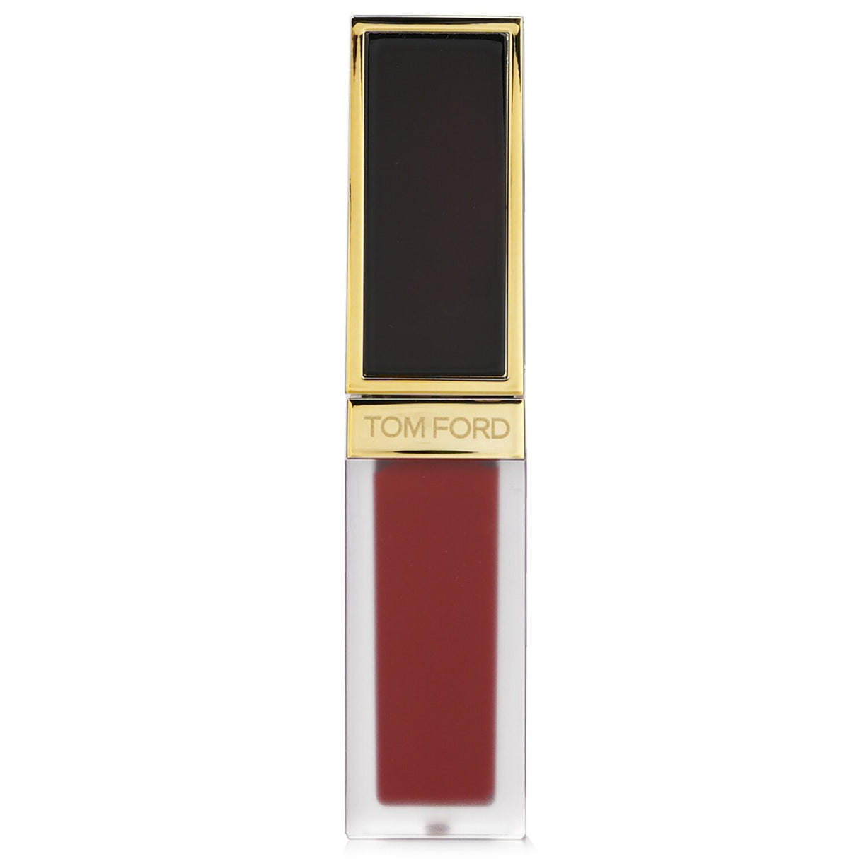 Tom Ford Liquid Lip Luxe Matte in Scarlet Stiletto offers a vibrant, transfer-resistant soft matte finish with nourishing black rose extract.
