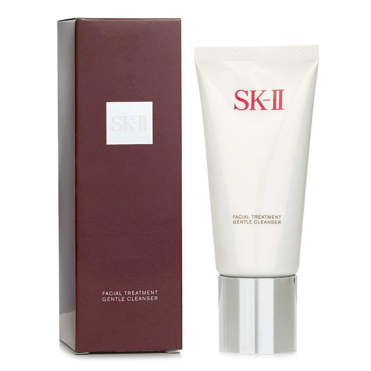 SK-II Facial Treatment Gentle Cleanser 120g, a foaming cleanser with PITERA™, removes makeup and impurities, leaving skin soft and radiant.