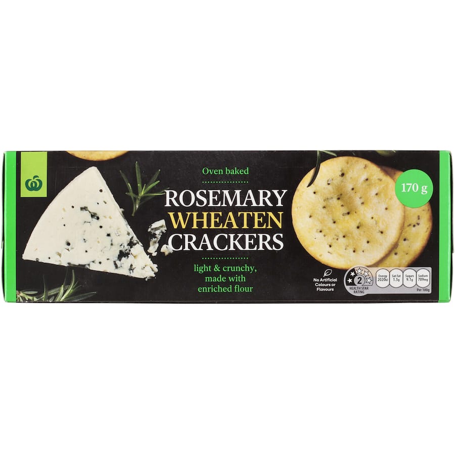 Woolworths Crackers Wheaten Rosemary 170g