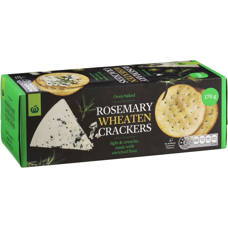 Woolworths Crackers Wheaten Rosemary 170g