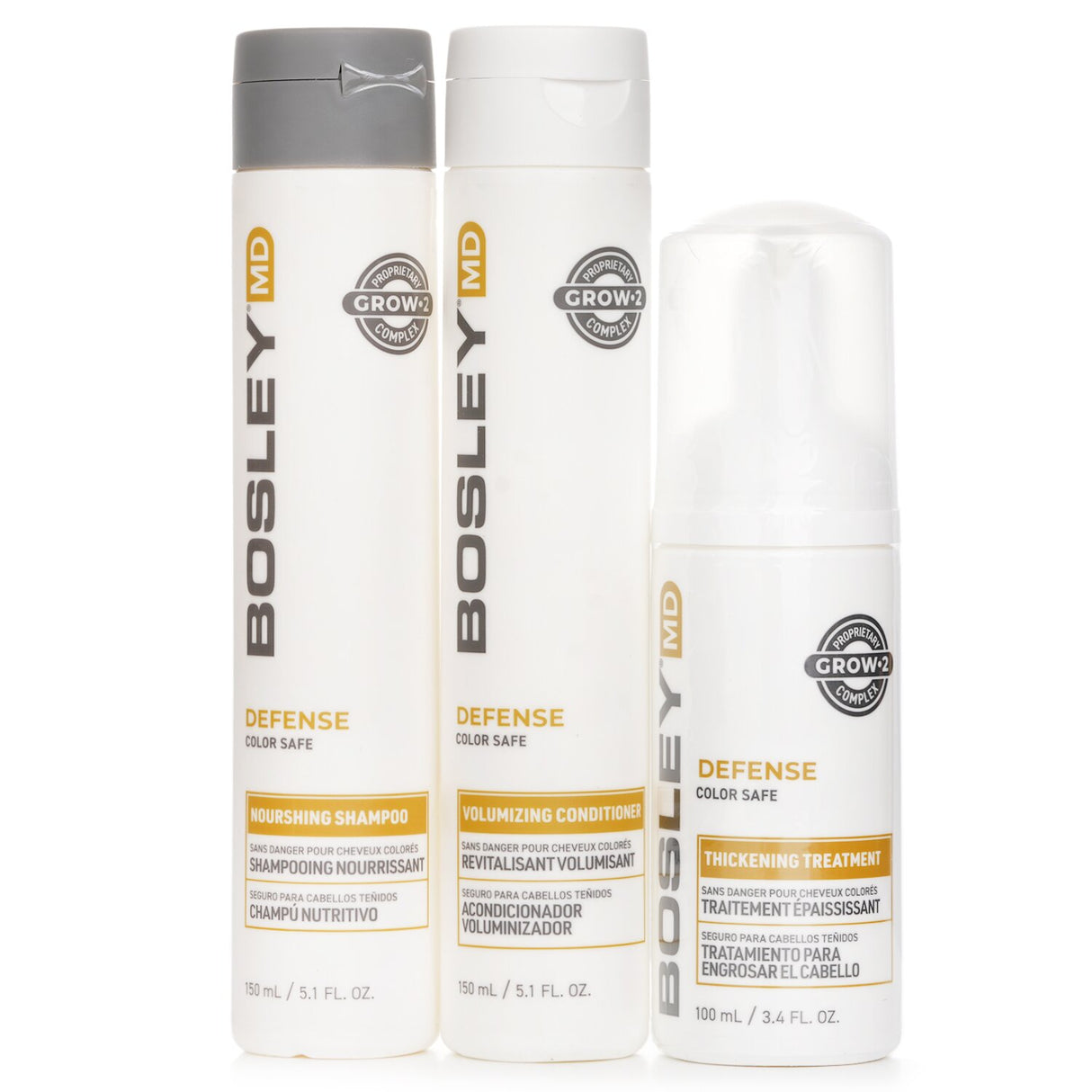 Bosley MD BosDefense Color Safe Starter Kit: Nourishing Shampoo 5.1oz+Volumizing