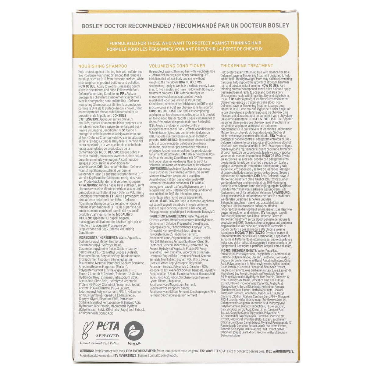 Bosley MD BosDefense Color Safe Starter Kit: Nourishing Shampoo 5.1oz+Volumizing