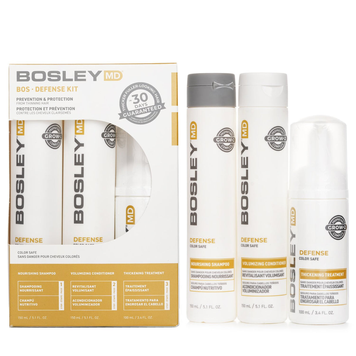 Bosley MD BosDefense Color Safe Starter Kit: Nourishing Shampoo 5.1oz+Volumizing