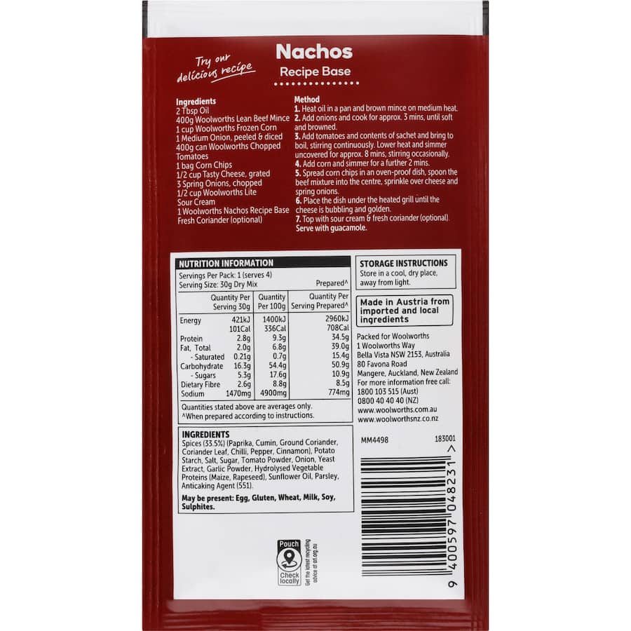Woolworths Recipe Base Nacho Mix 30g