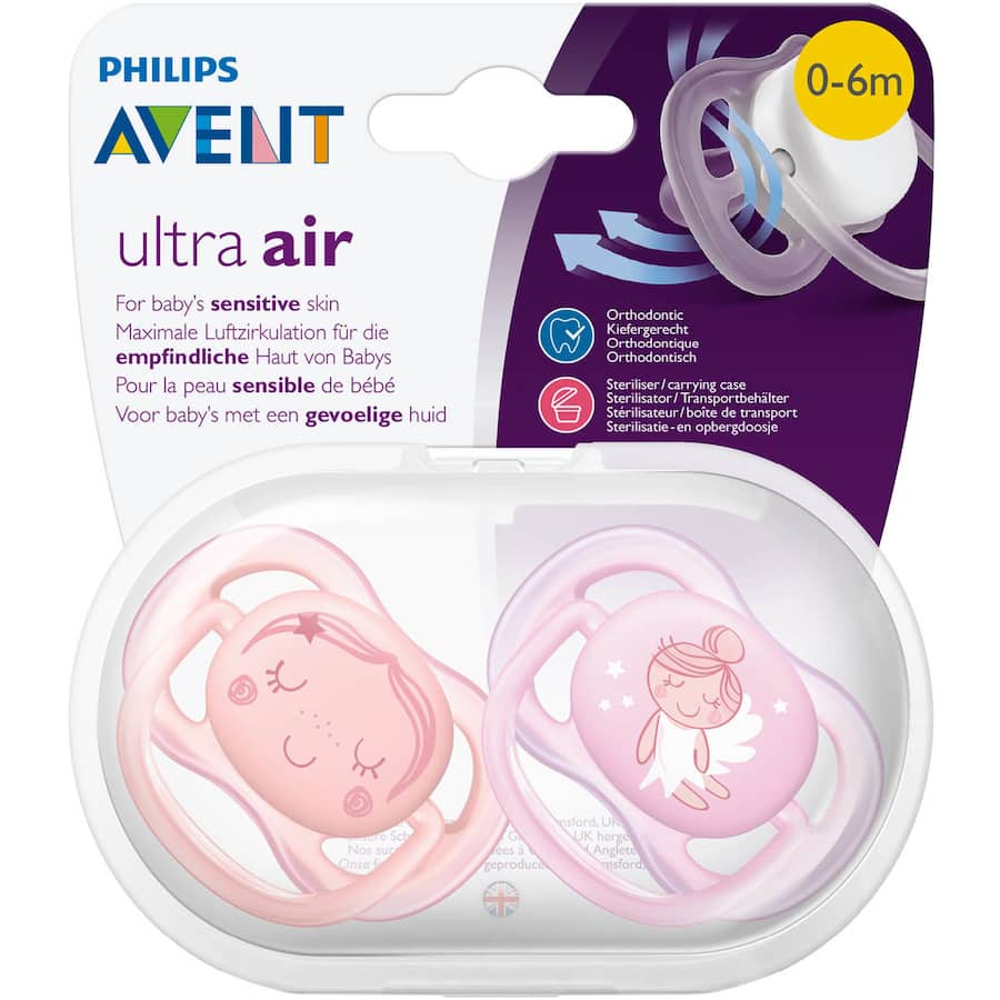 Avent Ultra Air Comforters Design Soother 0-6 Months 2pack