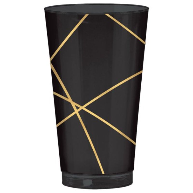 Premium Gold Geo Tumblers Hot Stamped Plastic 473ml (Set of 16)