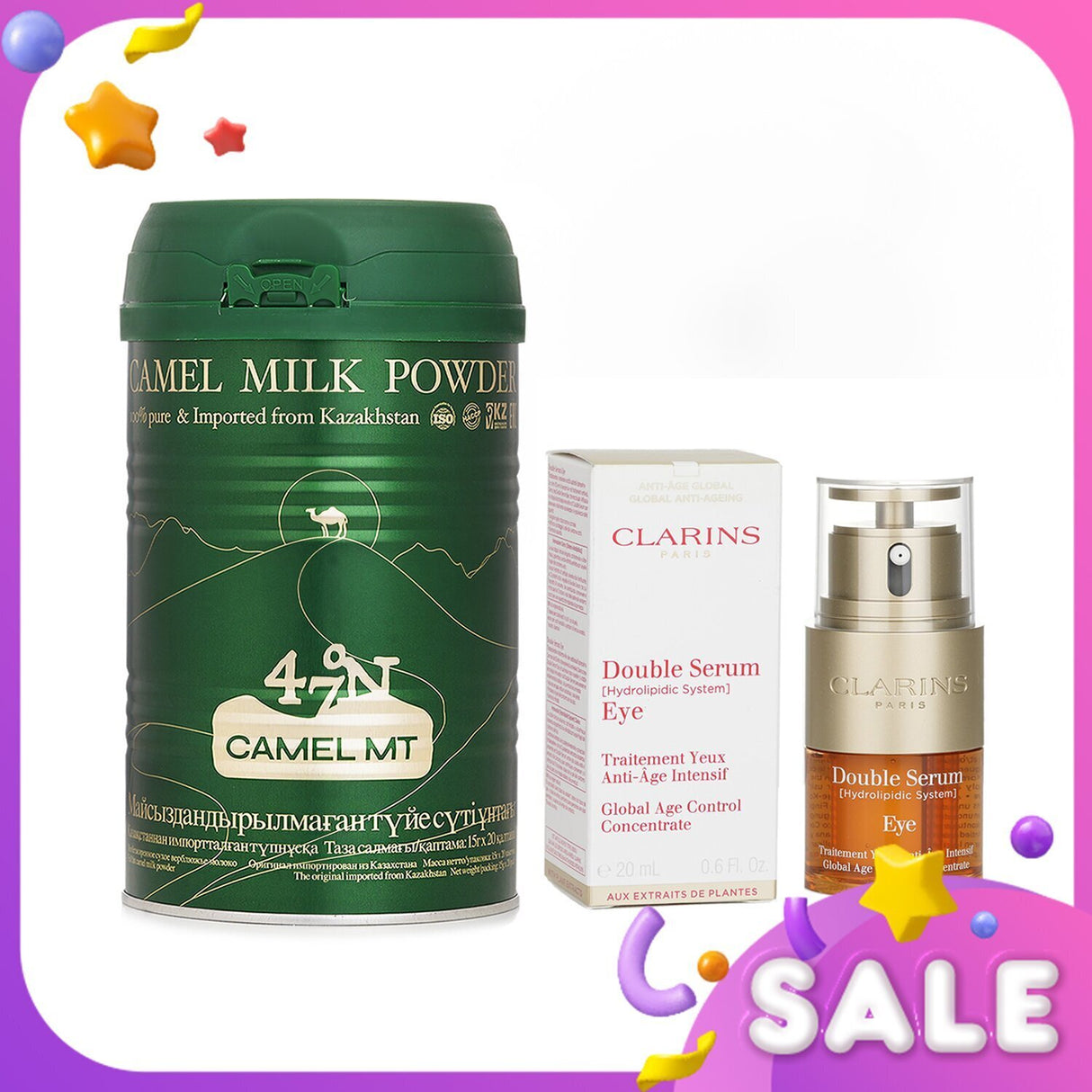 Clarins Camel MT Camel Milk Powder + Clarins Double Serum Eye 2pcs