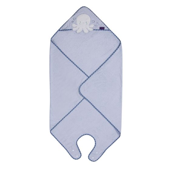 Bamboo Extra Large Apron Baby Bath Towel - Blue - ClevaMama