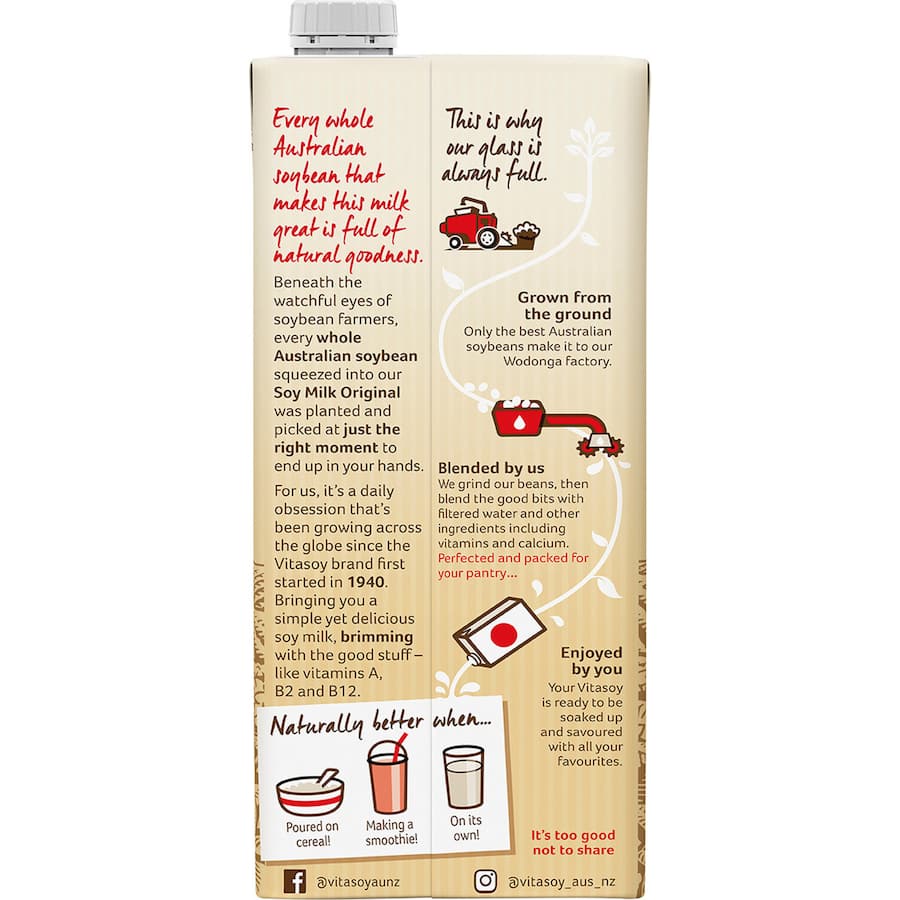 Vitasoy Soy Milk Original Creamy Carton 1L