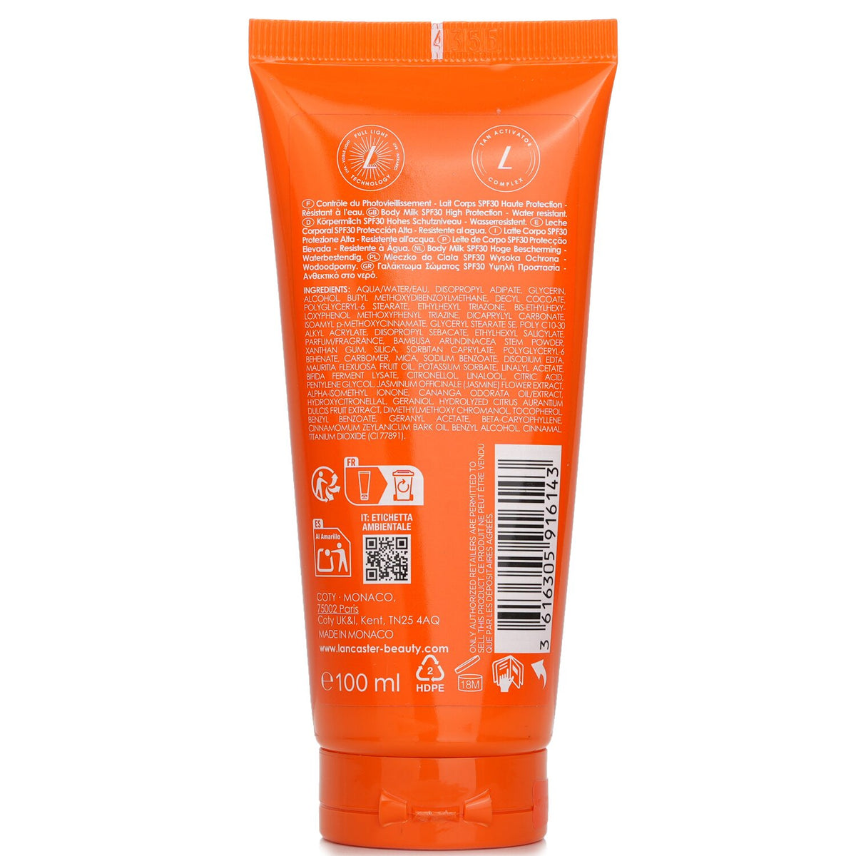 Lancaster Sun Beauty Body Milk SPF 30 100ml