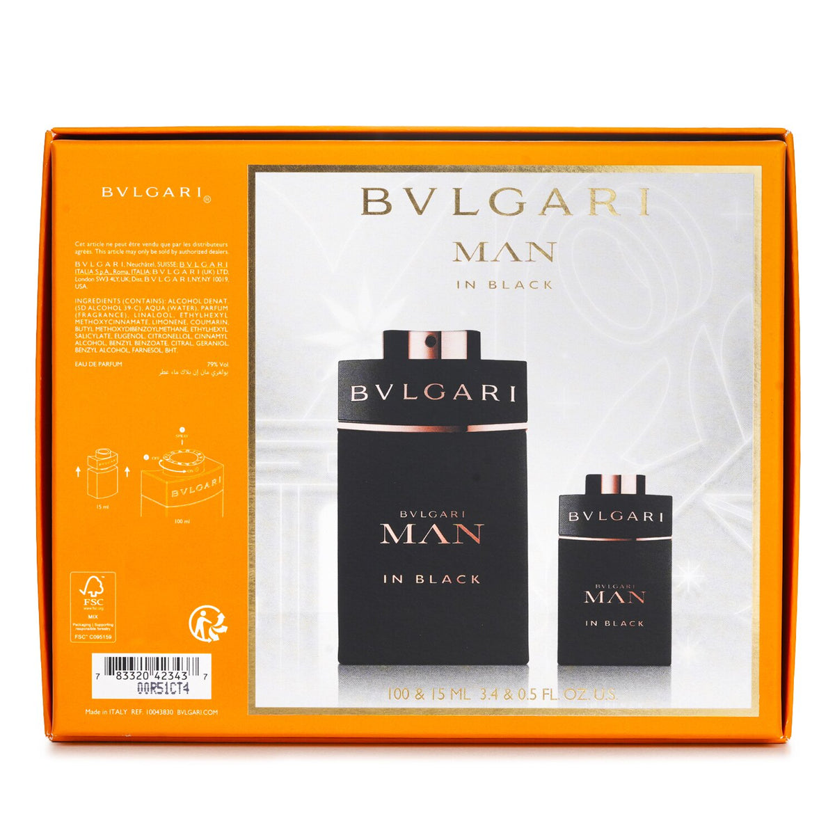 Bvlgari Man In Black Juice Juice Eau De Parfum Kit 100ml+15ml