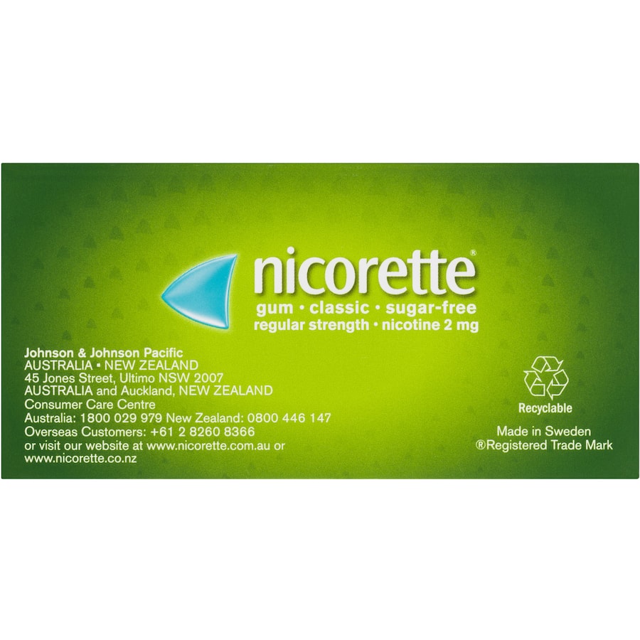 Nicorette Smoking Remedy Classic Gum Regular 2mg 75pack