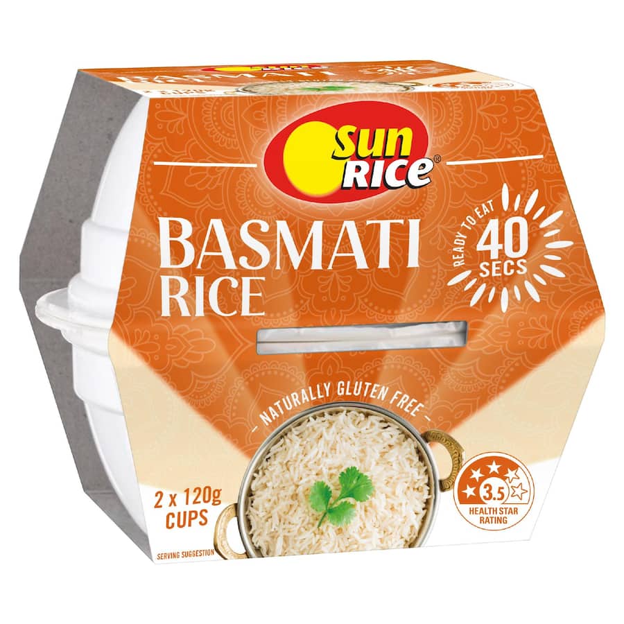 Sunrice Microwave Basmati Rice Cup 2 pack 120g