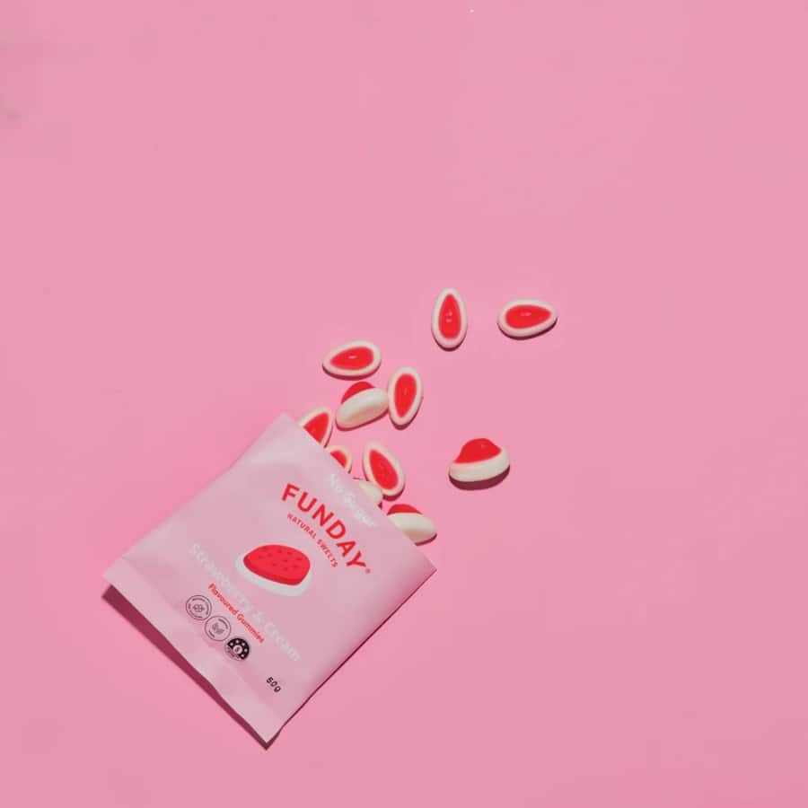 Funday Gummies Strawberry & Cream No Sugar 50g