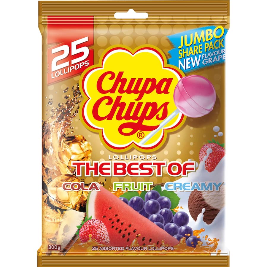 Chupa Chups Lollipops Best Of Bag 300g bag 25pack