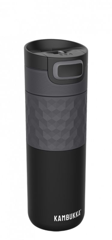 Kambukka - Etna Grip 3-in-1 Snapclean® 500ml Travel Mug Black Steel