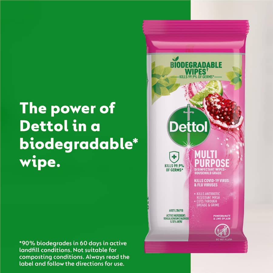 Dettol Multipurpose Wipes Pomegranate & Lime Splash 110pack