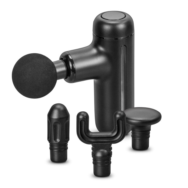 Powerful Multi Head Massage Gun with four interchangeable heads and three intensity levels for effective muscle recovery and soreness relief.