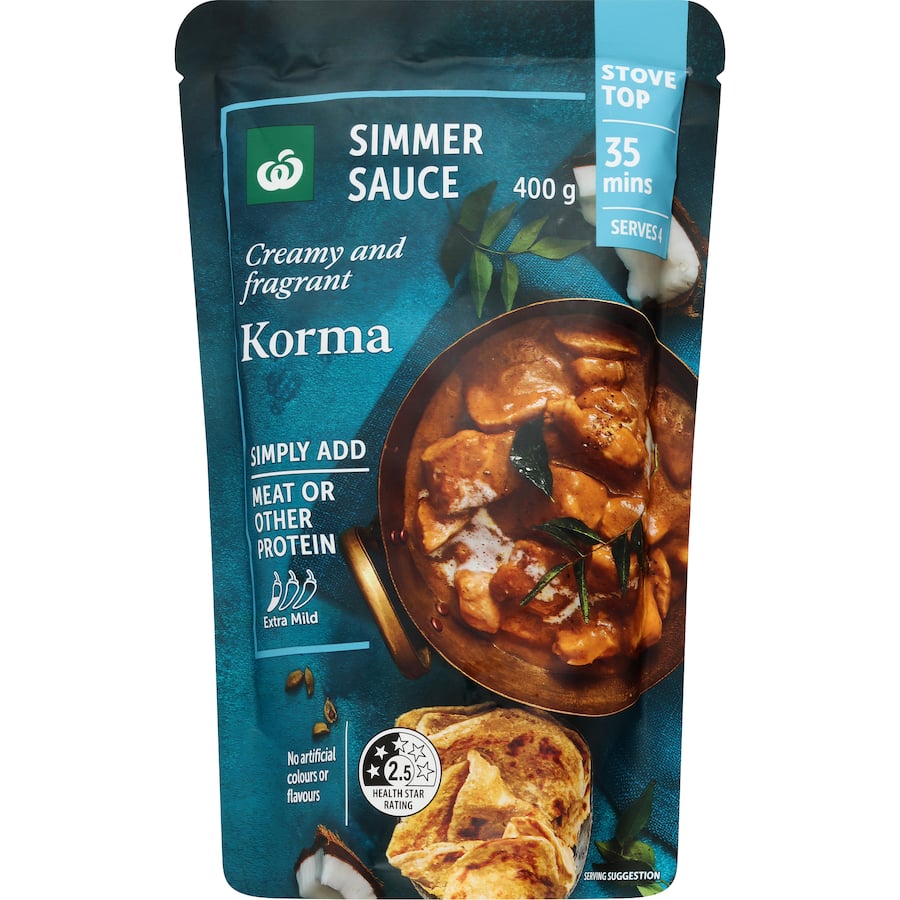 Woolworths Simmer Sauce Korma 400g