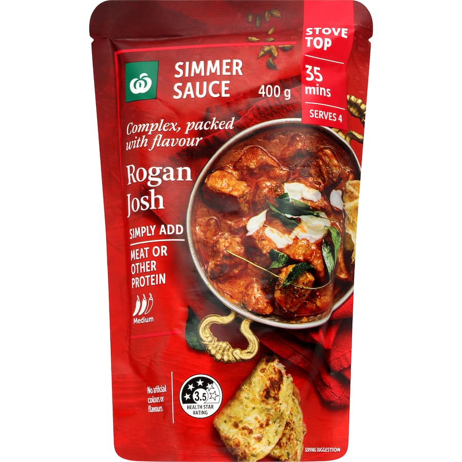 Woolworths Simmer Sauce Rogan Josh 400g