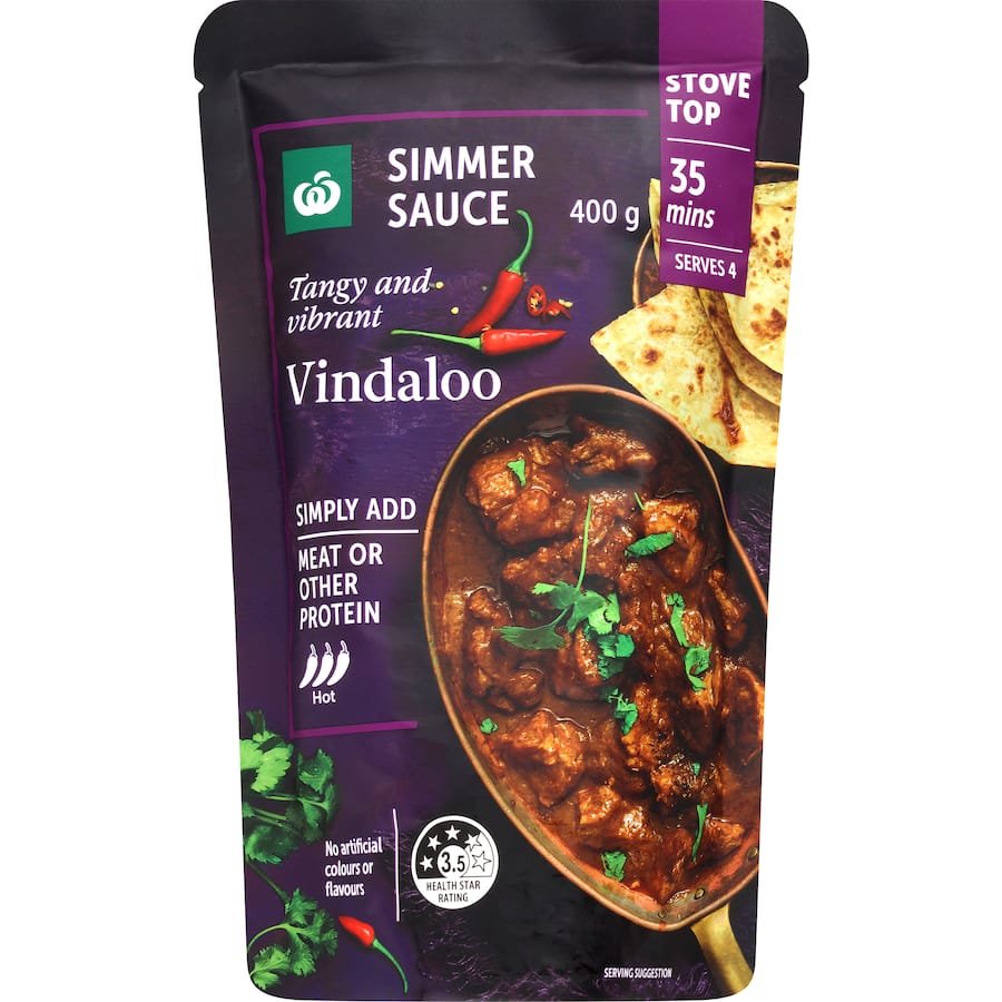 Woolworths Simmer Sauce Vindaloo 400g