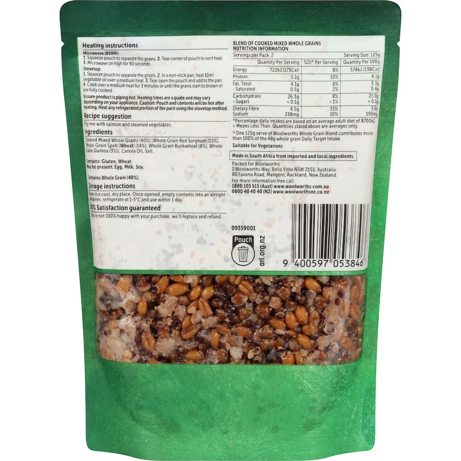 Woolworths Steamed Rice Wholegrain Blend 250g