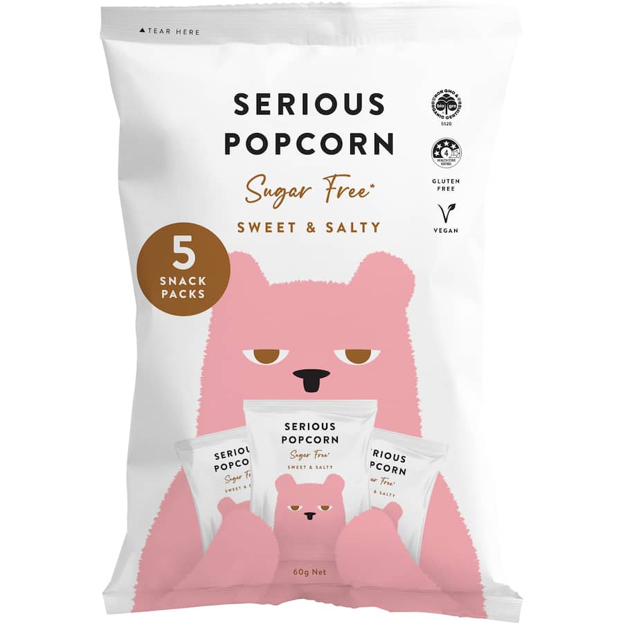 Serious Popcorn Sweet & Salty Sugar Free Pack 5x12g