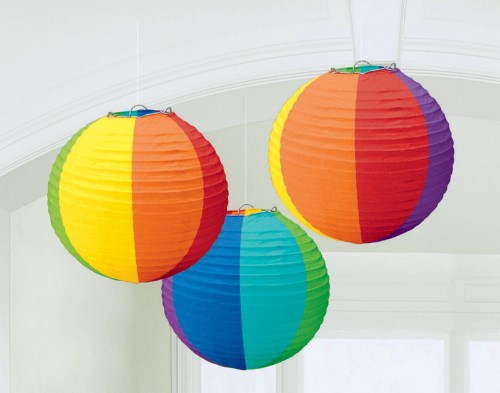 Round Paper Lanterns - Rainbow (3 units) - Pack of 3