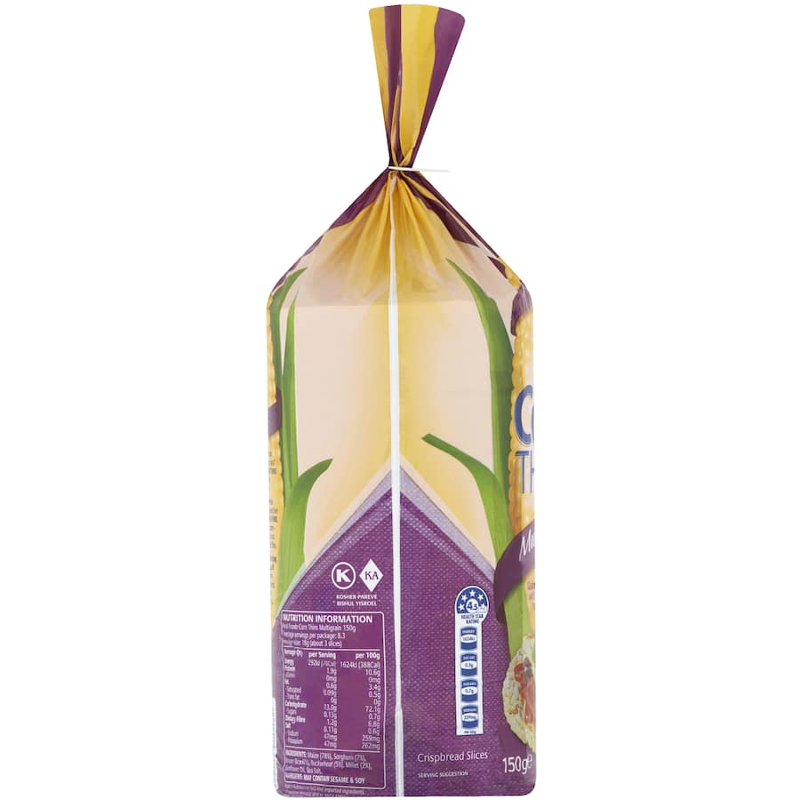 Real Foods Corn Thins Crispbread Multigrain Bag 150g