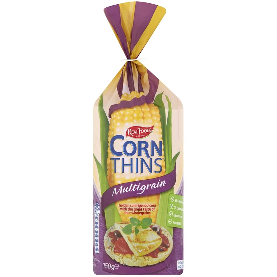 Real Foods Corn Thins Crispbread Multigrain Bag 150g