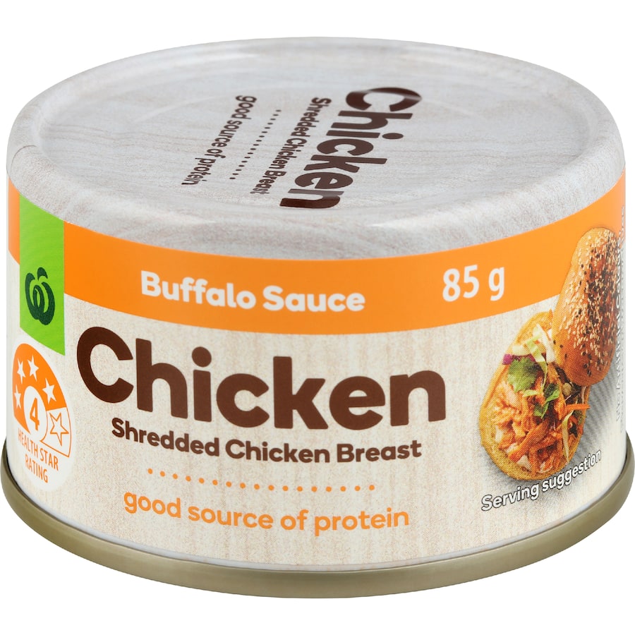 Woolworths Canned Chicken Buffalo Sauce Tear tab can 85g