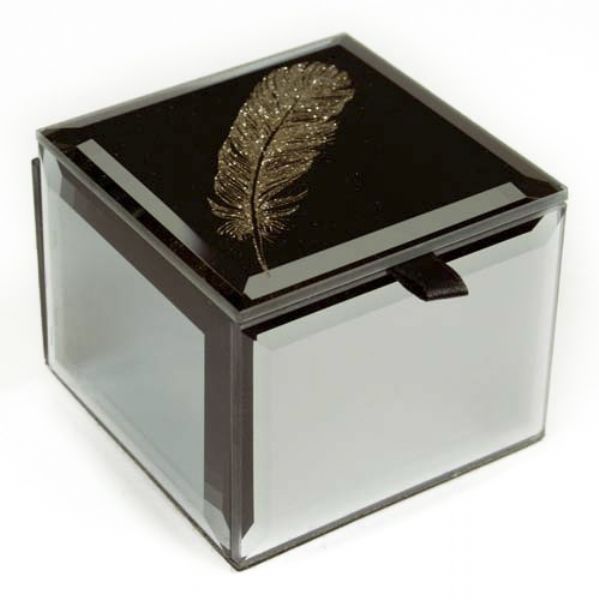 Bling Mini Trinket Box Feather