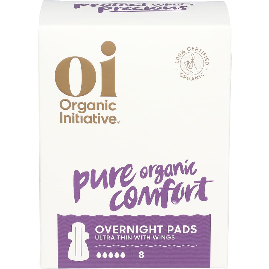 Oi Organic Cotton Pads Overnight 8 pack