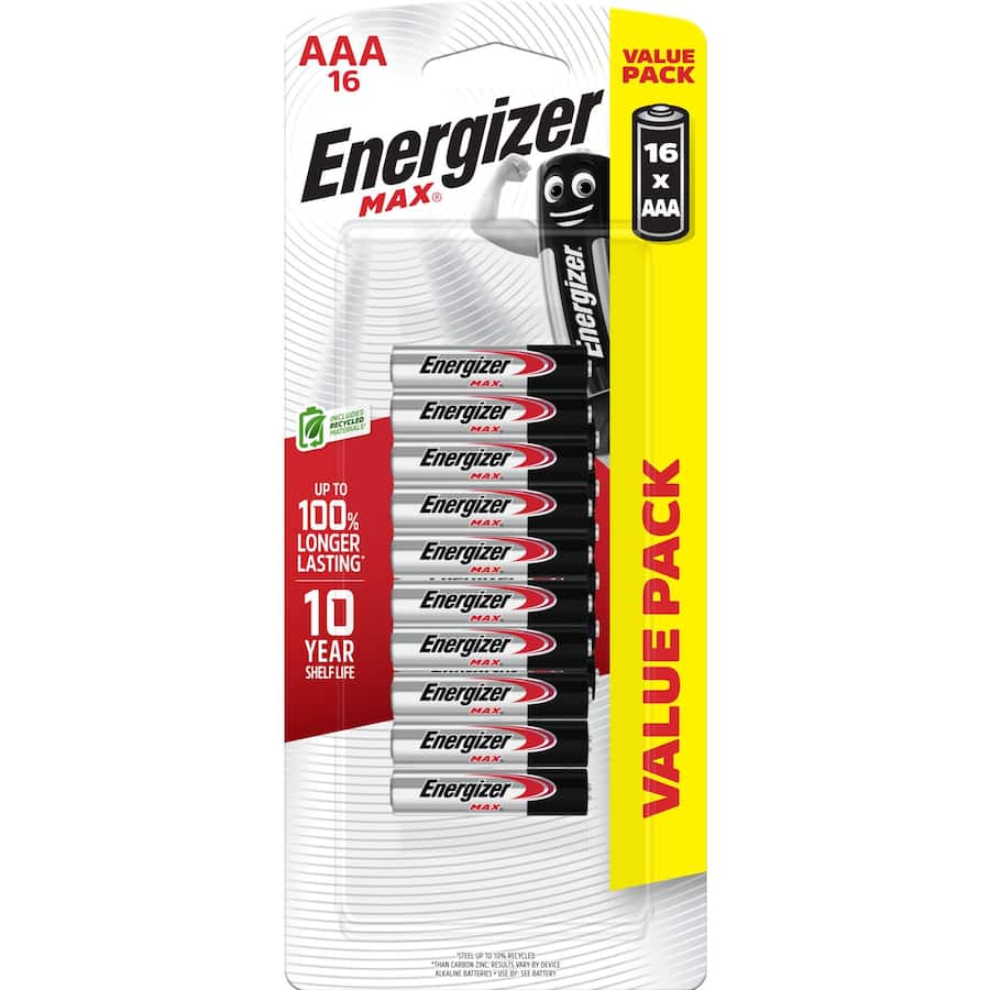 Energizer Max Batteries Alkaline Aaa 16pack