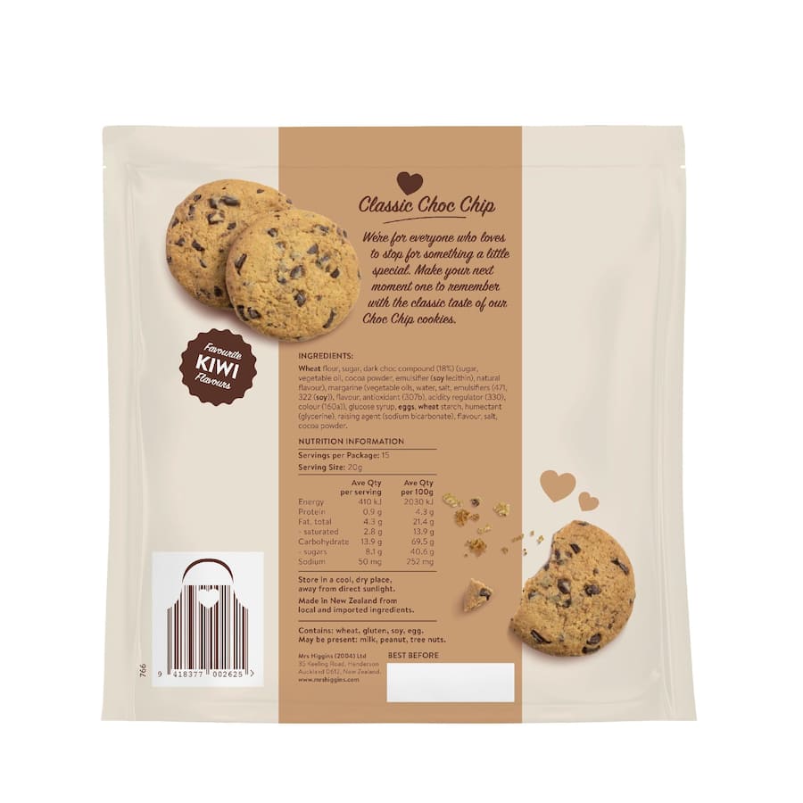 Mrs Higgins Cookies Classic Choc Chip 300g