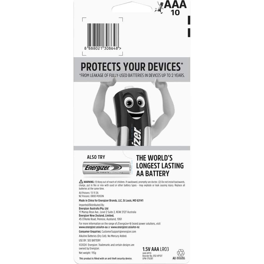 Energizer Max Batteries Aaa 10pack