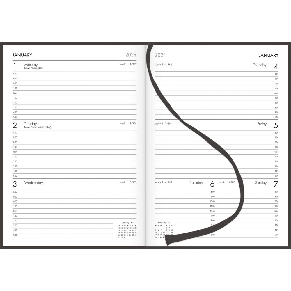 Collins Diary A53A Black Appointment Even Year