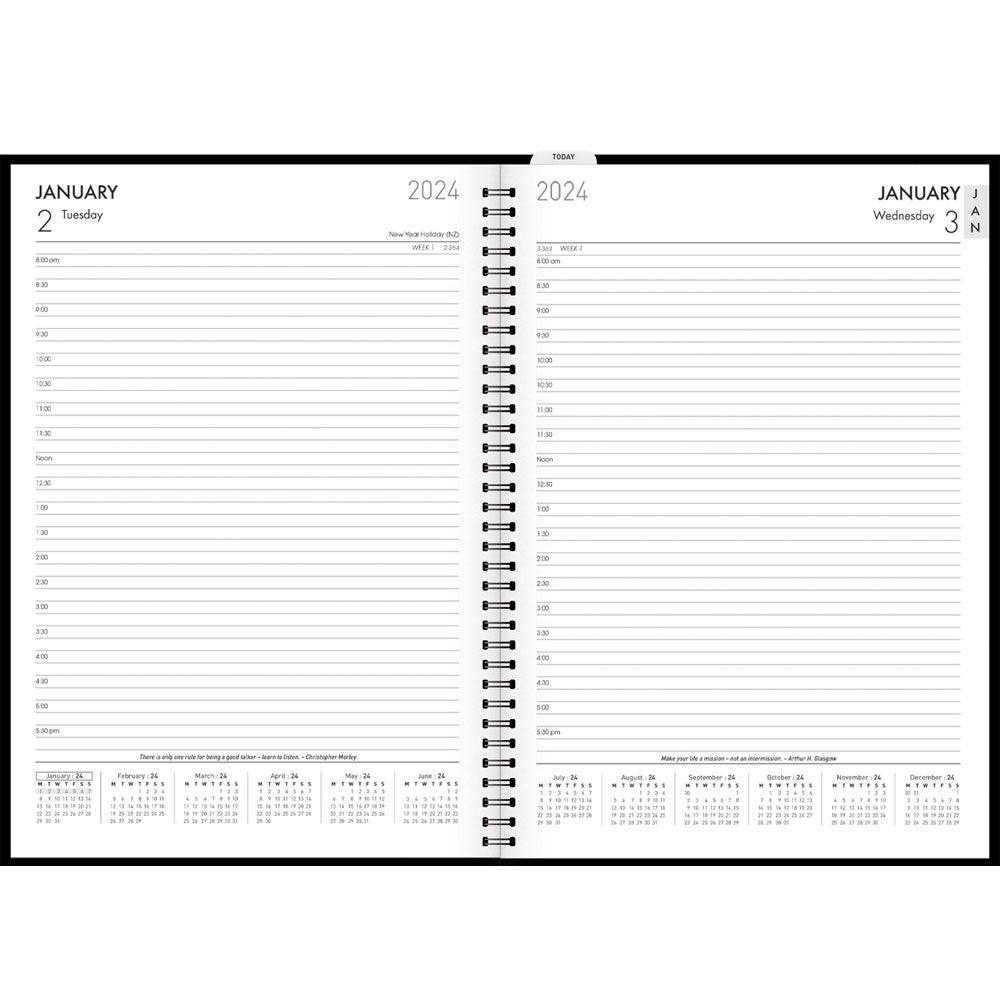 Collins Platinum A41 Day To Page Diary Black Wiro Even Year