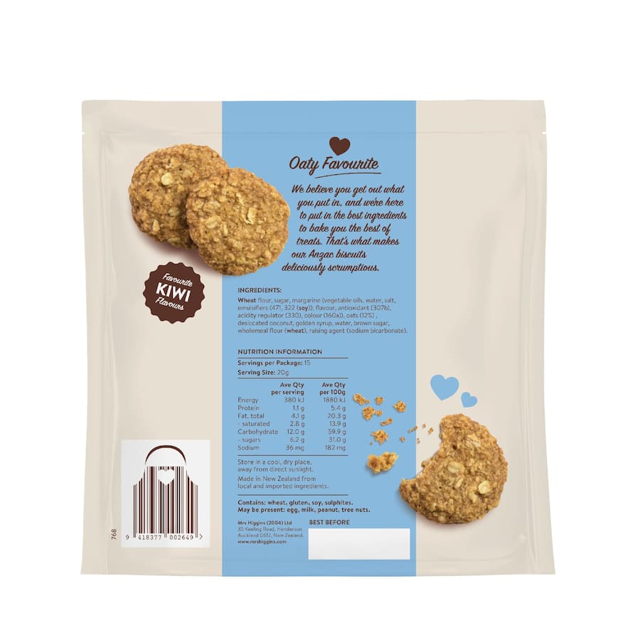 Mrs Higgins Classics Anzac Biscuits 300g
