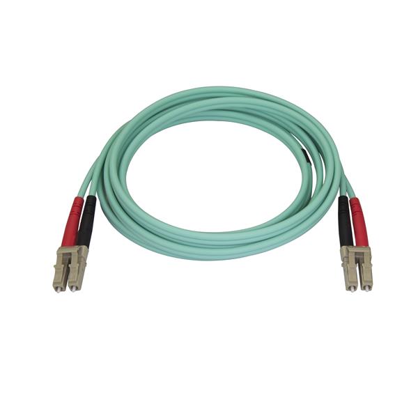 2m Aqua OM4 Duplex Multimode Fiber Optic Cable - 100 Gb - 50/125 - LSZH - LC/LC