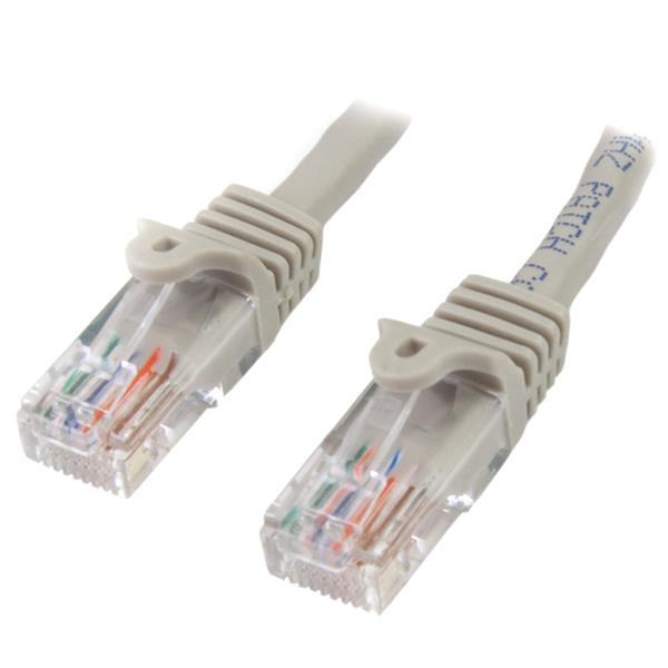 Cat5e Ethernet Patch Cable with Snagless RJ45 Connectors - 10 m (33 ft.), Gray