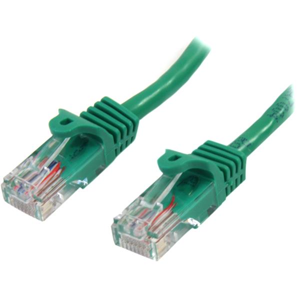 Cat5e Ethernet Patch Cable with Snagless RJ45 Connectors - 0.5 m, Green