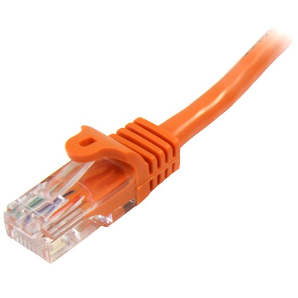 Cat5e Ethernet Patch Cable with Snagless RJ45 Connectors - 0.5 m, Orange