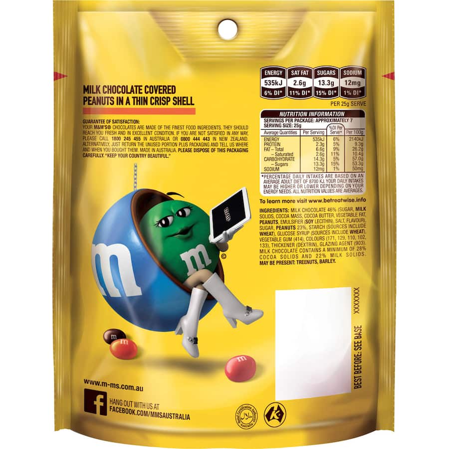 M&m's Chocolate Peanut Bag 180g